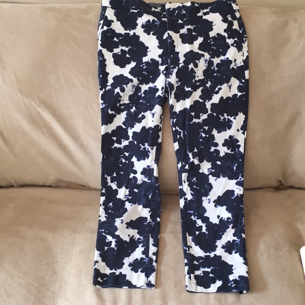 Petite patterned dress pants